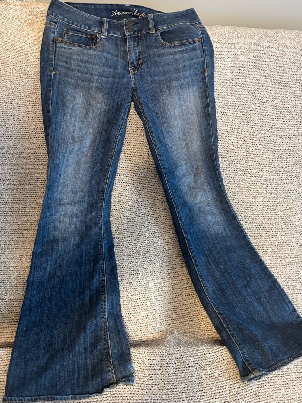 American Eagle Outfitters Dark & Medium Blue Flare Jeans